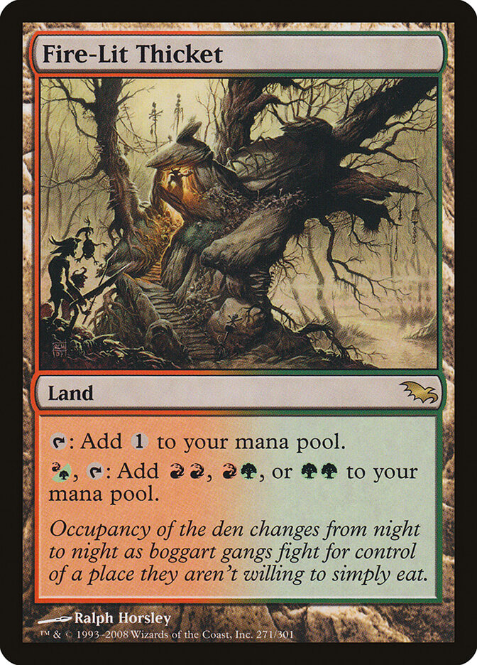 Fire-Lit Thicket 271 - Shadowmoor MTG card