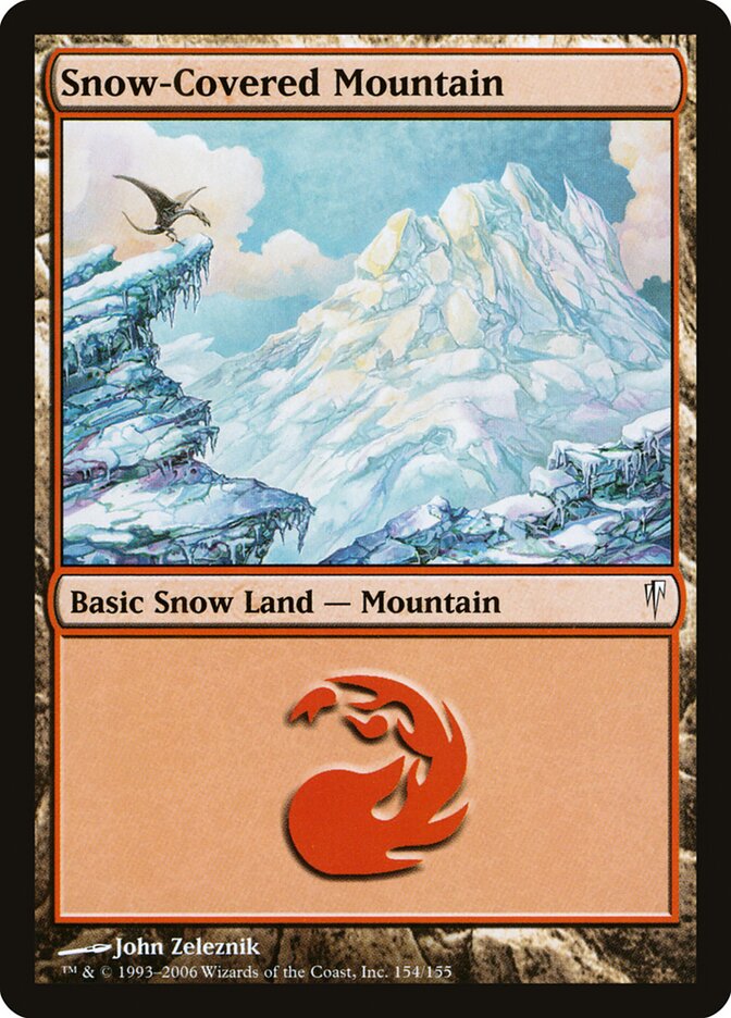 Snow-Covered Mountain 154 - Coldsnap MTG card