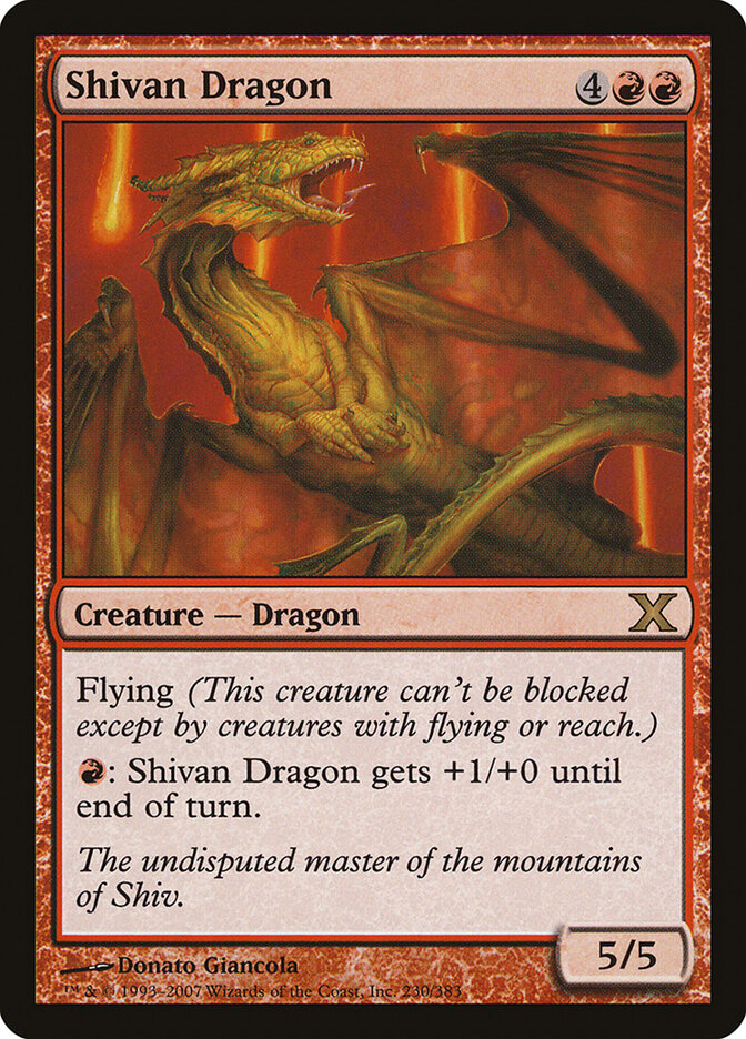 Shivan Dragon 230 - Tenth Edition MTG card