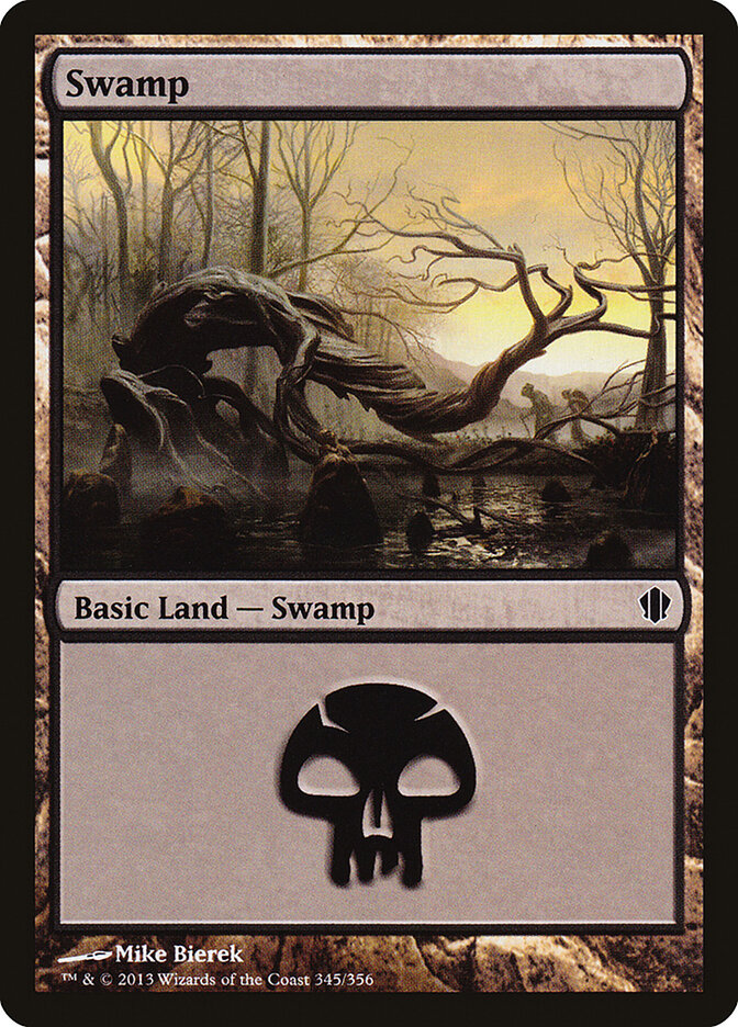 Swamp 345 - Commander 2013 MTG card