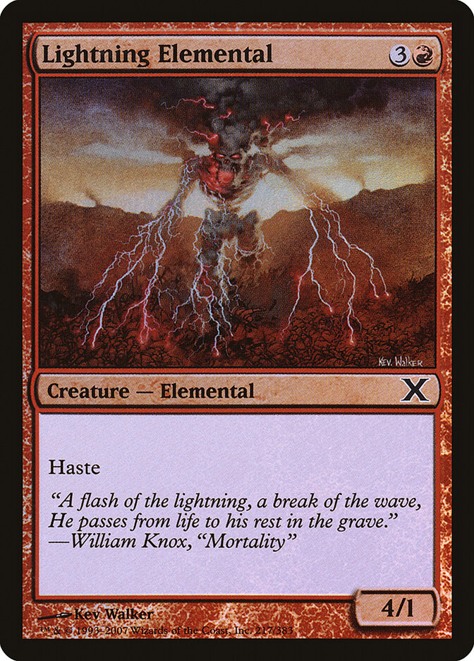Lightning Elemental 217★ - Tenth Edition MTG card