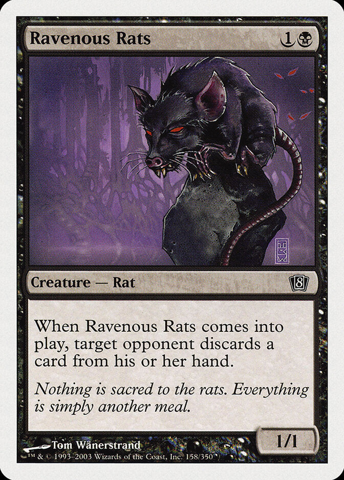 Ravenous Rats 158 - Eighth Edition MTG card