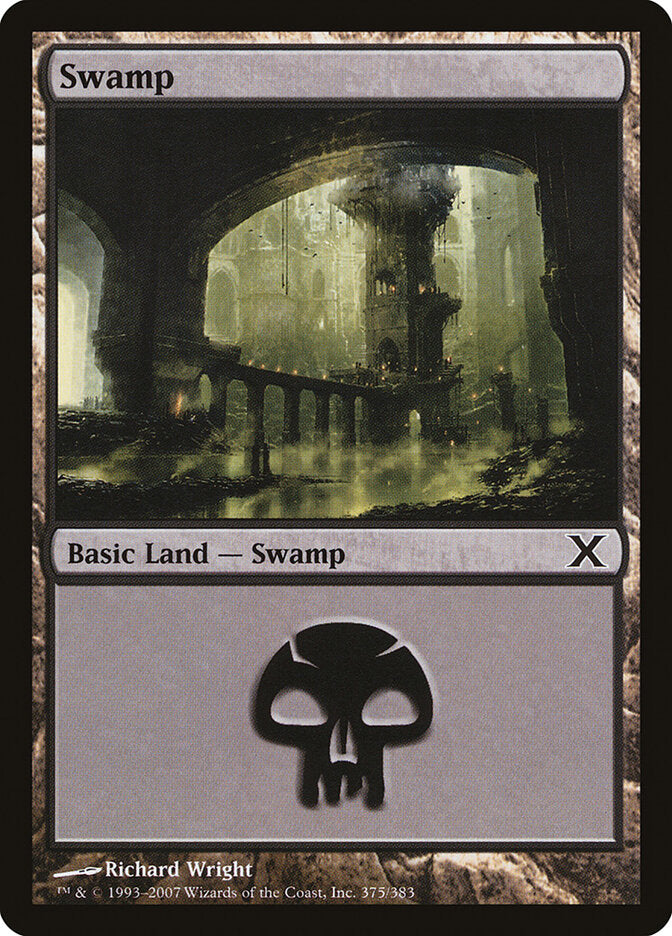 Swamp 375 - Tenth Edition MTG card
