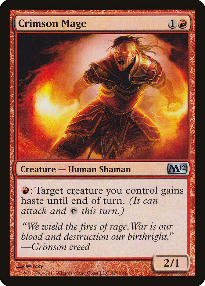 Crimson Mage 129 - Magic 2012 MTG card