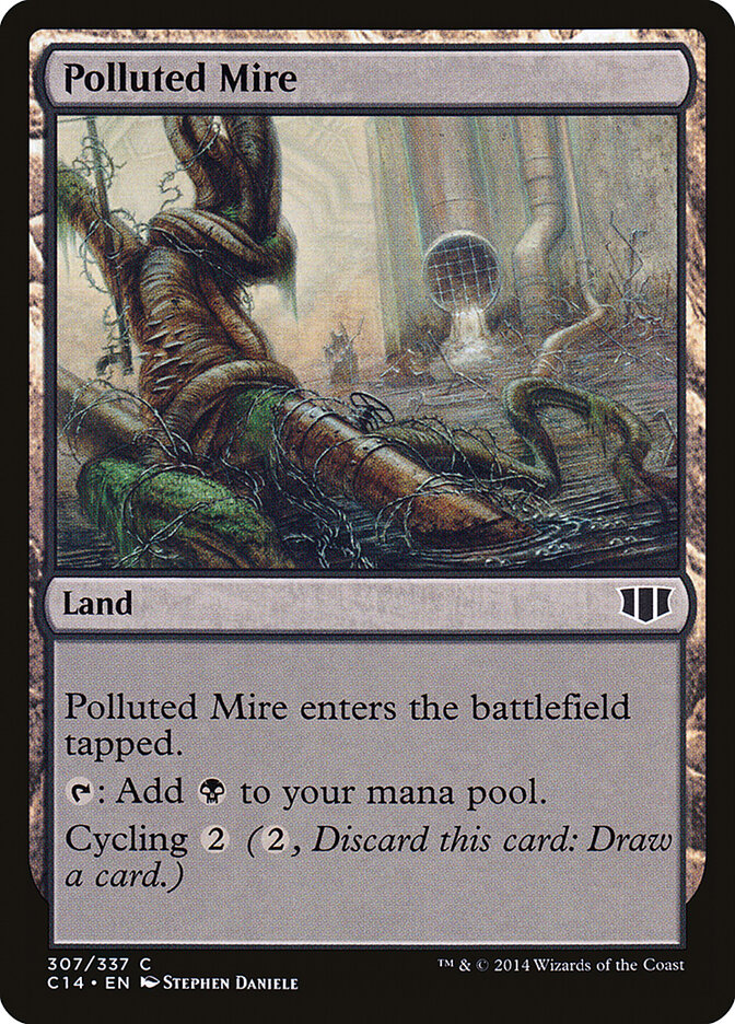 Polluted Mire 307 - Commander 2014 MTG card
