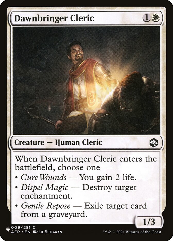 Dawnbringer Cleric AFR-9 - The List MTG card