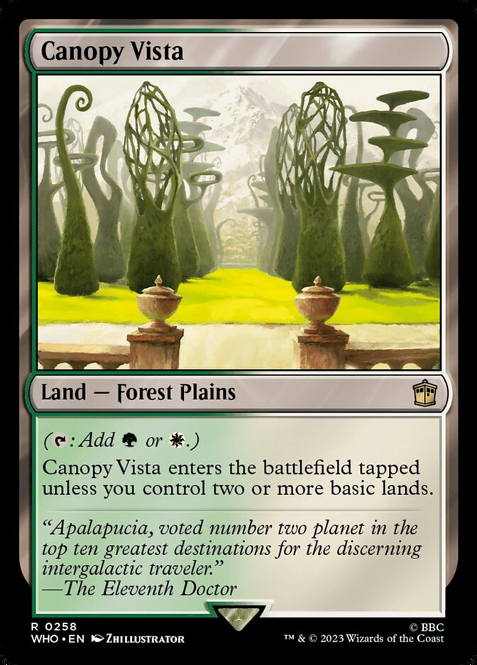 Canopy Vista 258 - Doctor Who MTG card
