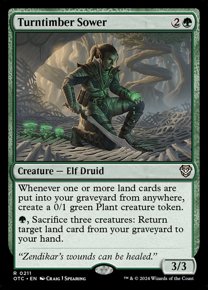 Turntimber Sower 211 - Outlaws of Thunder Junction Commander MTG card