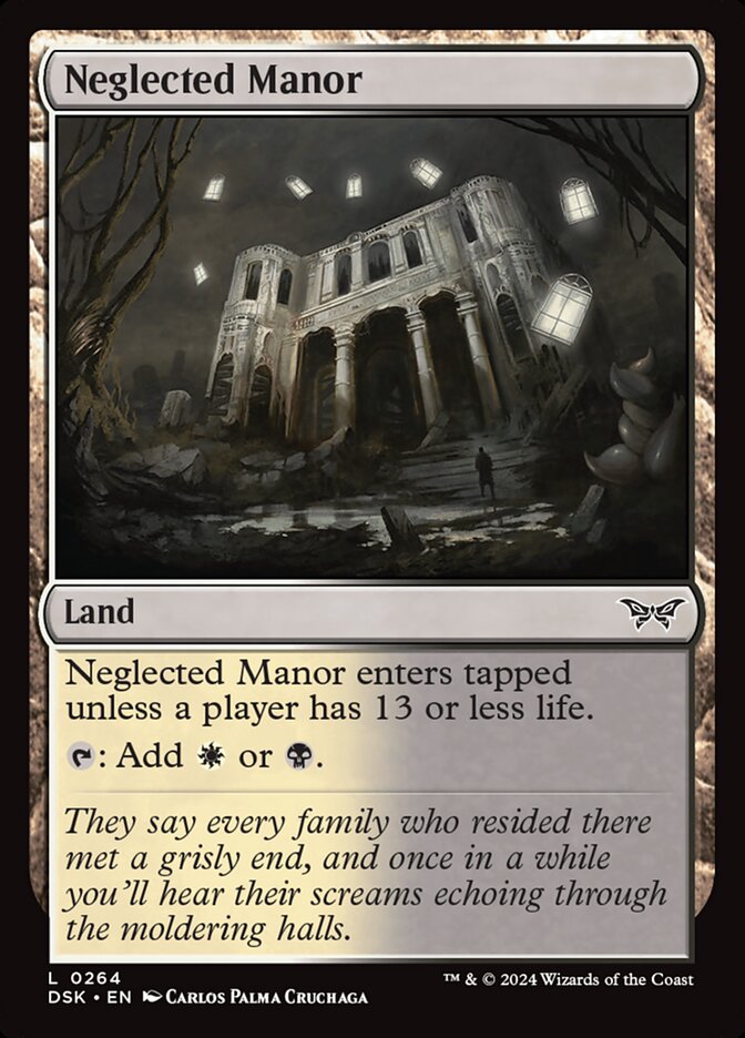 Neglected Manor 264 - Duskmourn: House of Horror MTG card