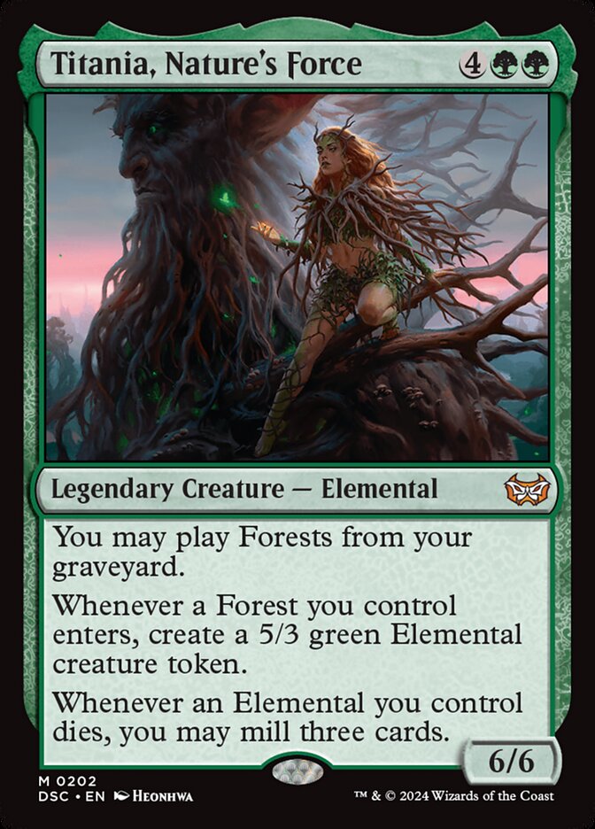 Titania, Nature's Force 202 - Duskmourn: House of Horror Commander MTG card