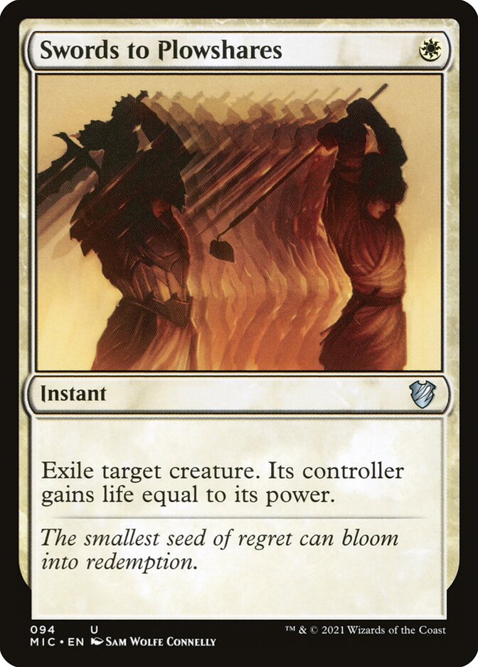Swords to Plowshares 94 - Midnight Hunt Commander MTG card