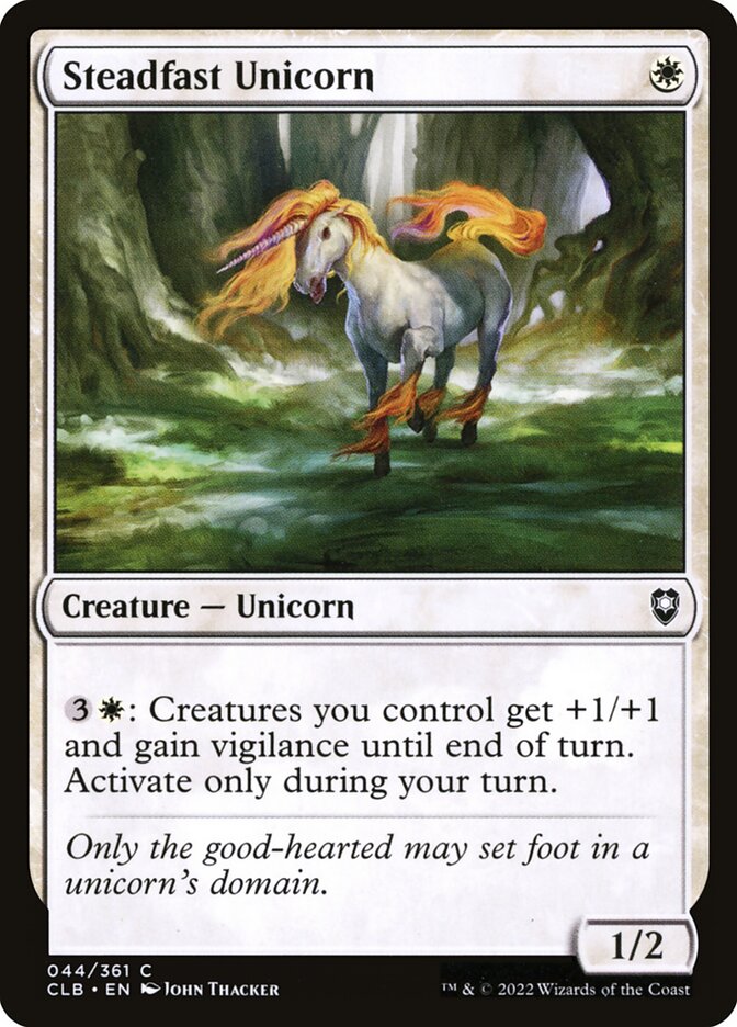 Steadfast Unicorn 44 - Commander Legends: Battle for Baldur's Gate MTG card