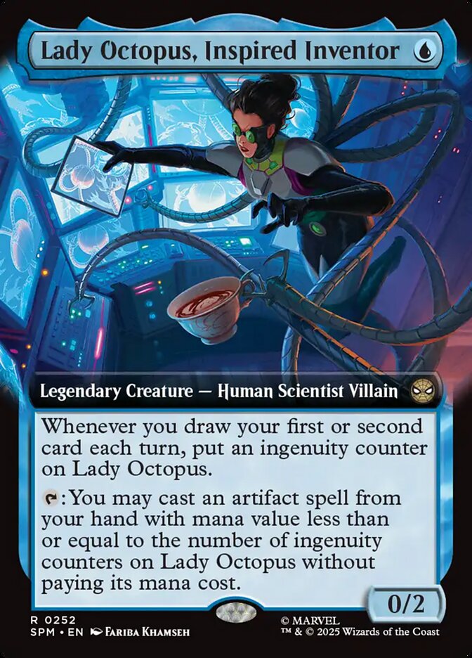 Lady Octopus, Inspired Inventor 252 - Marvel's Spider-Man MTG card