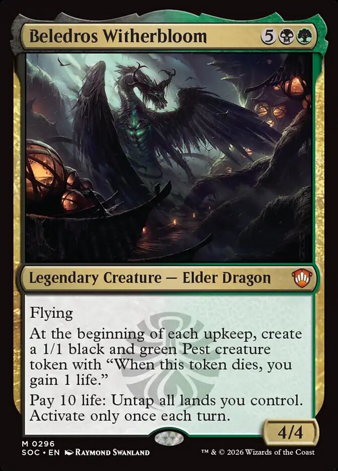 Beledros Witherbloom 296 - Secrets of Strixhaven Commander MTG card