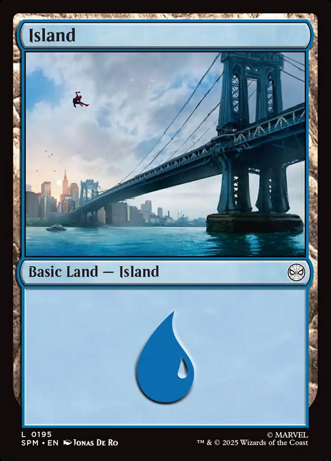 Island 195 - Marvel's Spider-Man MTG card