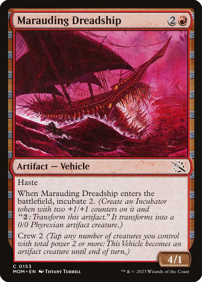 Marauding Dreadship 153 - March of the Machine MTG card