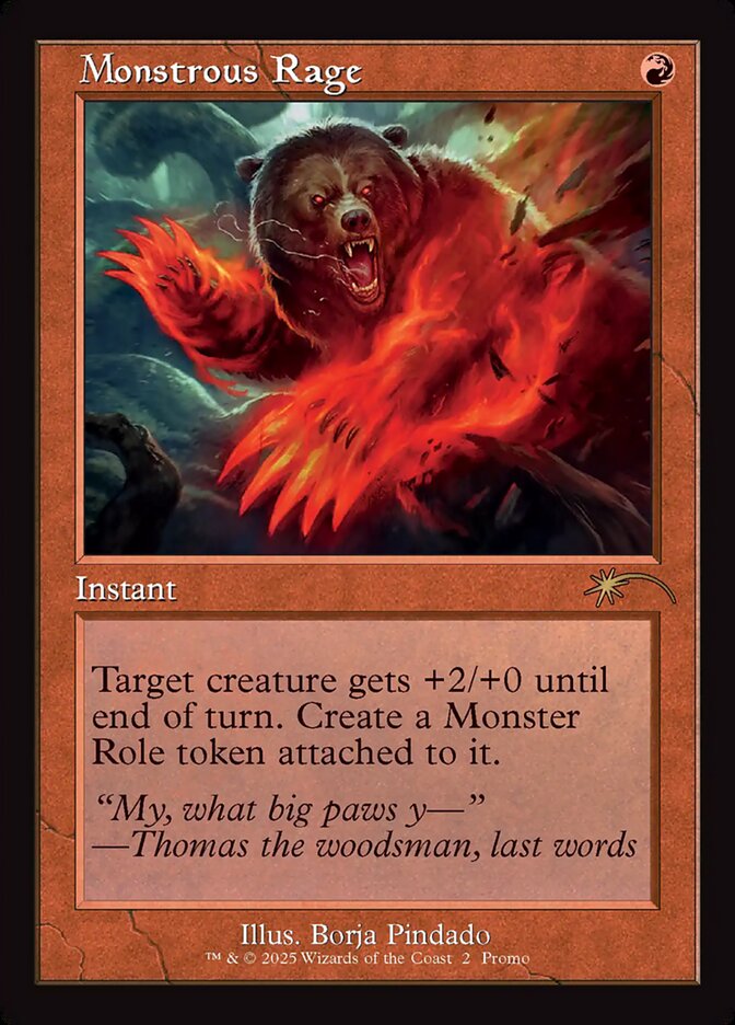 Monstrous Rage 9 - Wizards Play Network 2025 MTG card