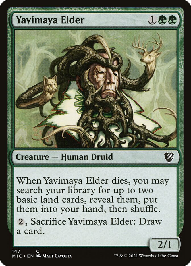 Yavimaya Elder 147 - Midnight Hunt Commander MTG card