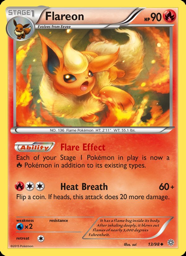 Flareon 13/98 - Ancient Origins Pokemon card