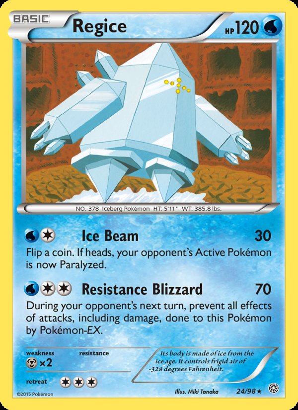 Regice 24/98 - Ancient Origins Pokemon card