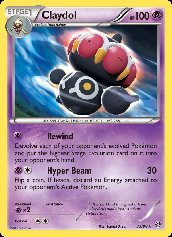 Claydol 33/98 - Ancient Origins Pokemon card