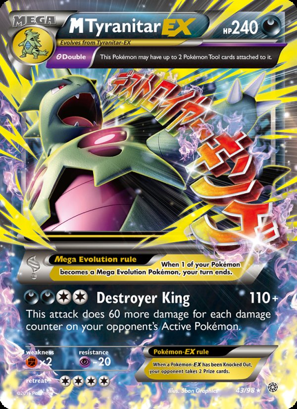 M Tyranitar EX 43/98 - Ancient Origins Pokemon card