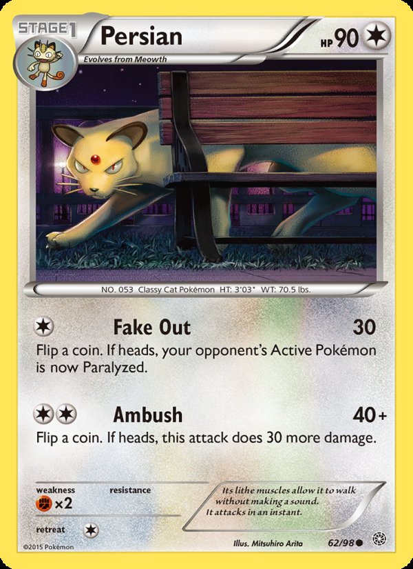 Persian 62/98 - Ancient Origins Pokemon card