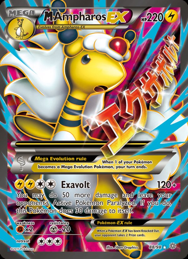 M Ampharos EX 88/98 - Ancient Origins Pokemon card