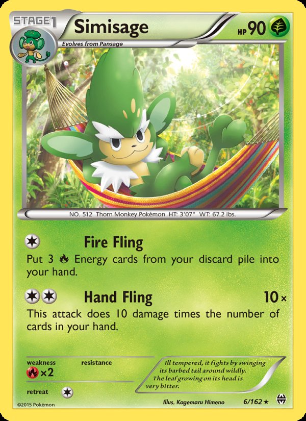 Simisage 6/162 - BREAKthrough Pokemon card
