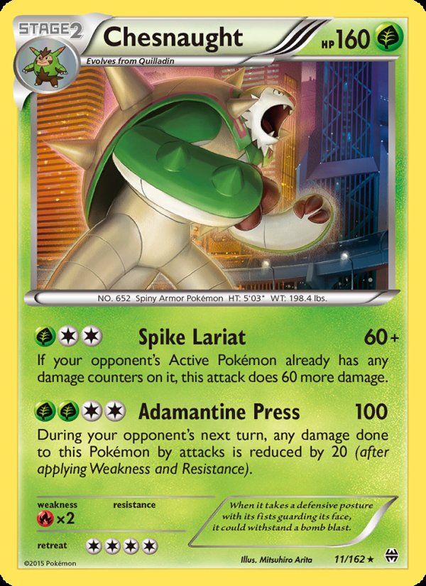 Chesnaught 11/162 - BREAKthrough Pokemon card