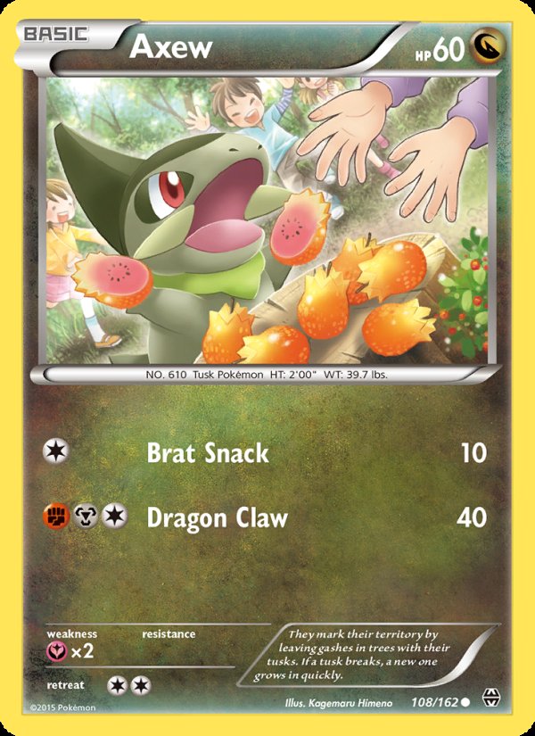 Axew 108/162 - BREAKthrough Pokemon card