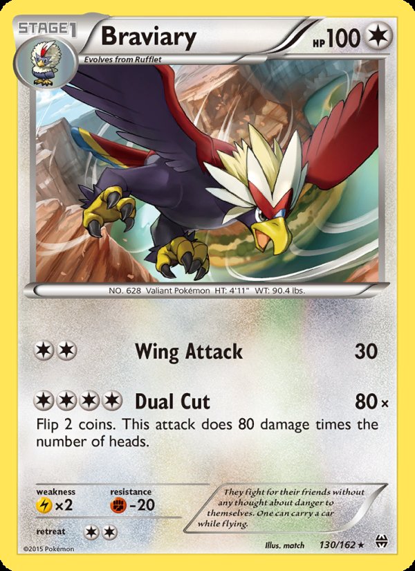 Braviary 130/162 - BREAKthrough Pokemon card
