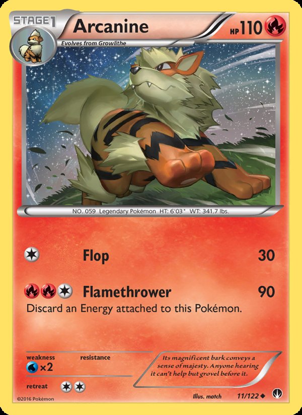 Arcanine 11/122 - BREAKpoint Pokemon card