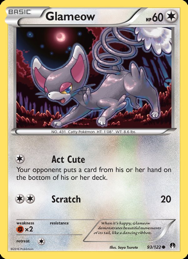 Glameow 93/122 - BREAKpoint Pokemon card