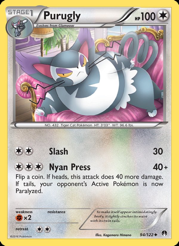 Purugly 94/122 - BREAKpoint Pokemon card