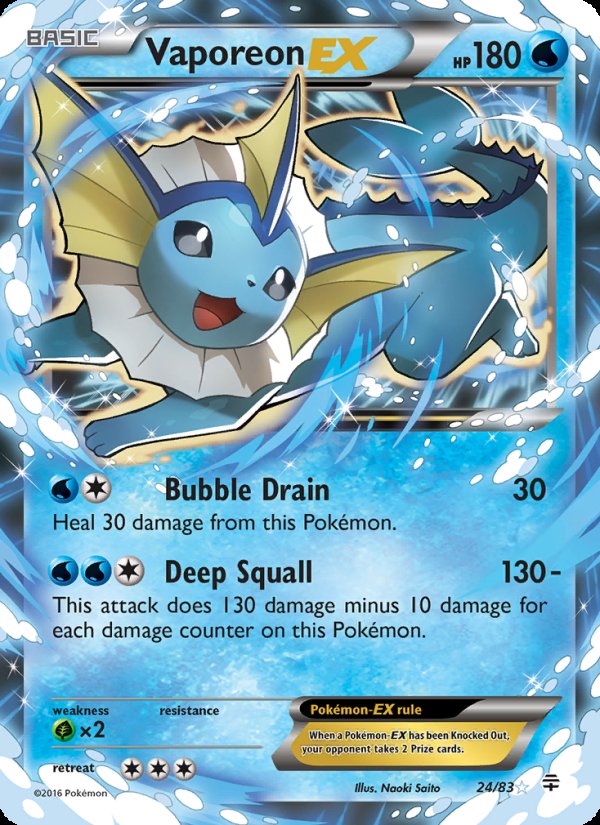 Vaporeon EX 24/83 - Generations Pokemon card