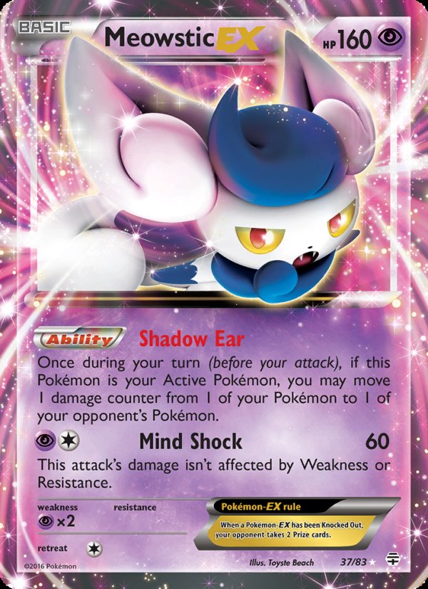 Meowstic EX 37/83 - Generations Pokemon card