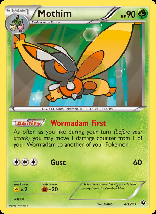 Mothim 4/124 - Fates Collide Pokemon card
