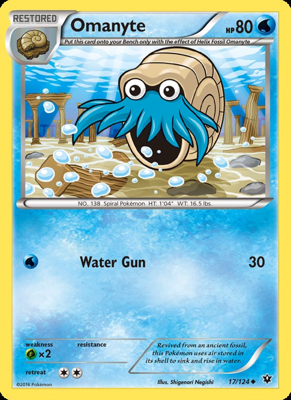Omanyte 17/124 - Fates Collide Pokemon card