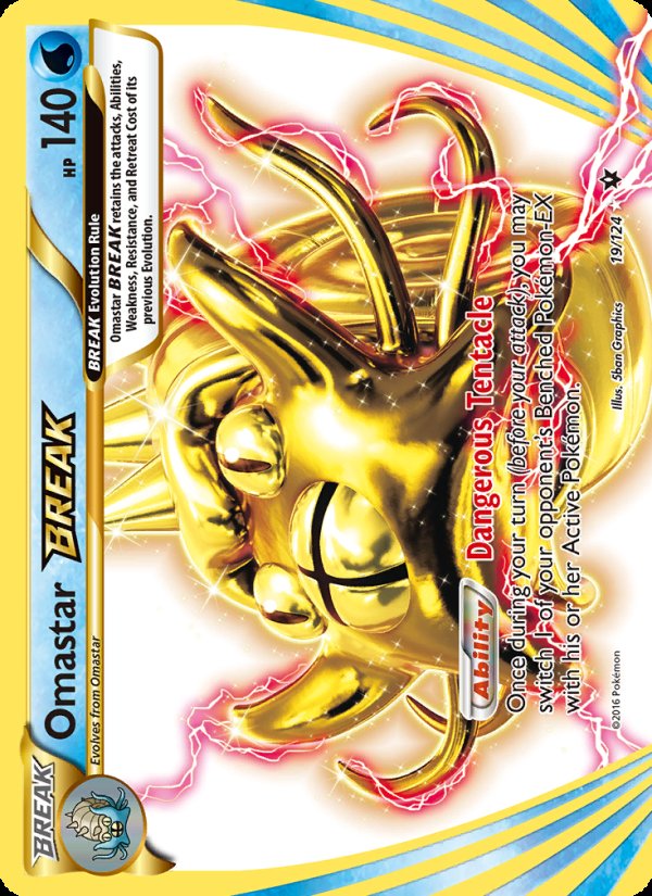 Omastar BREAK 19/124 - Fates Collide Pokemon card