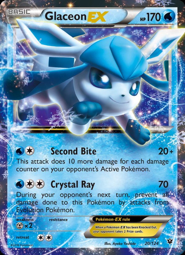 Glaceon EX 20/124 - Fates Collide Pokemon card