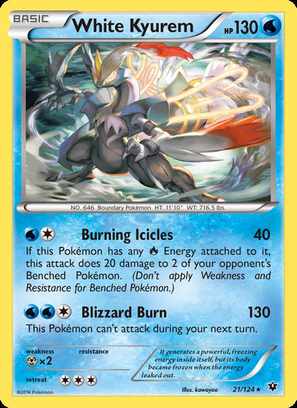 White Kyurem 21/124 - Fates Collide Pokemon card