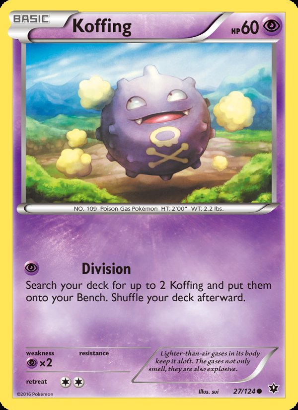 Koffing 27/124 - Fates Collide Pokemon card