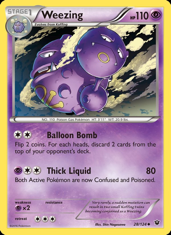 Weezing 28/124 - Fates Collide Pokemon card