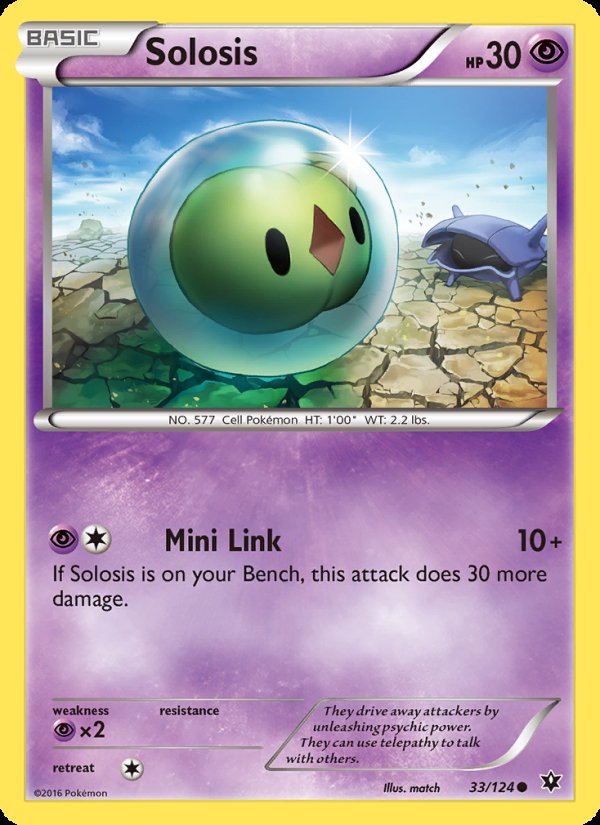 Solosis 33/124 - Fates Collide Pokemon card