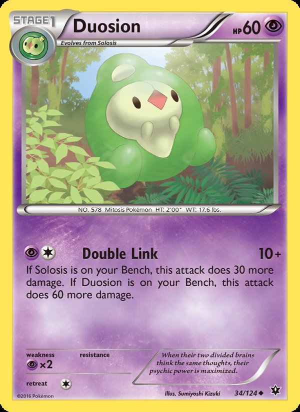 Duosion 34/124 - Fates Collide Pokemon card