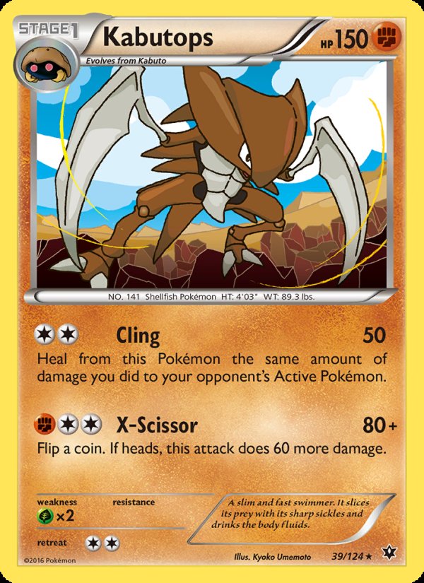 Kabutops 39/124 - Fates Collide Pokemon card