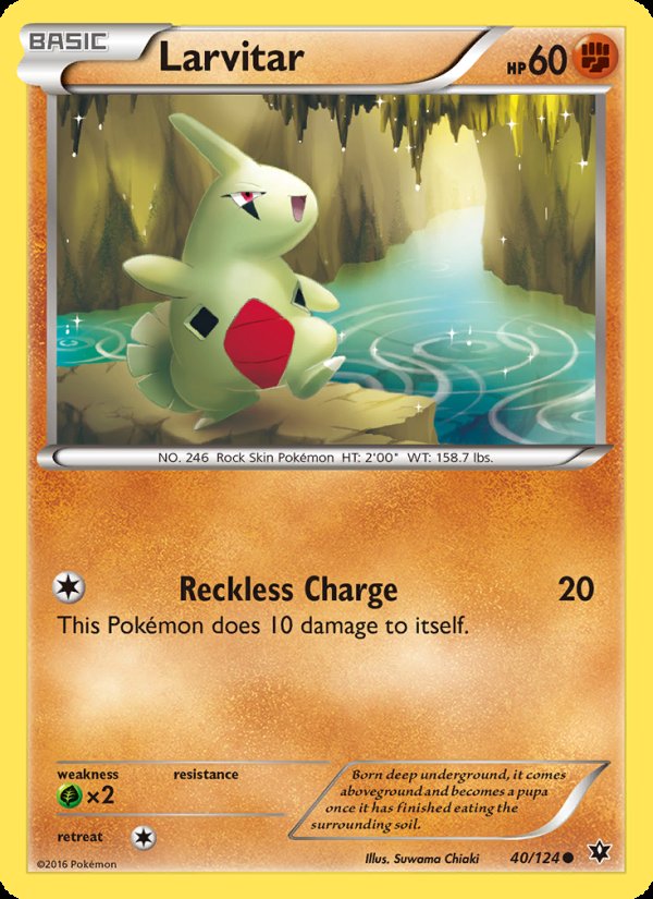 Larvitar 40/124 - Fates Collide Pokemon card