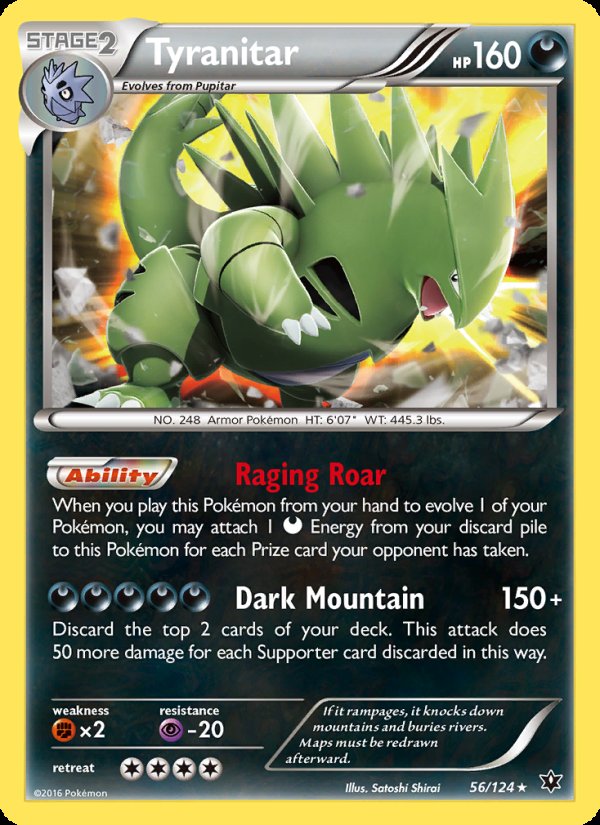 Tyranitar 56/124 - Fates Collide Pokemon card