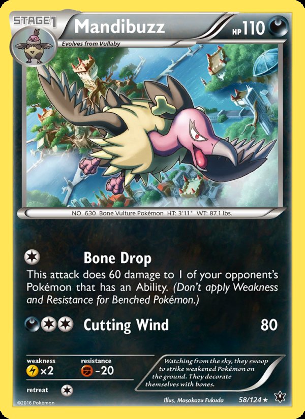 Mandibuzz 58/124 - Fates Collide Pokemon card